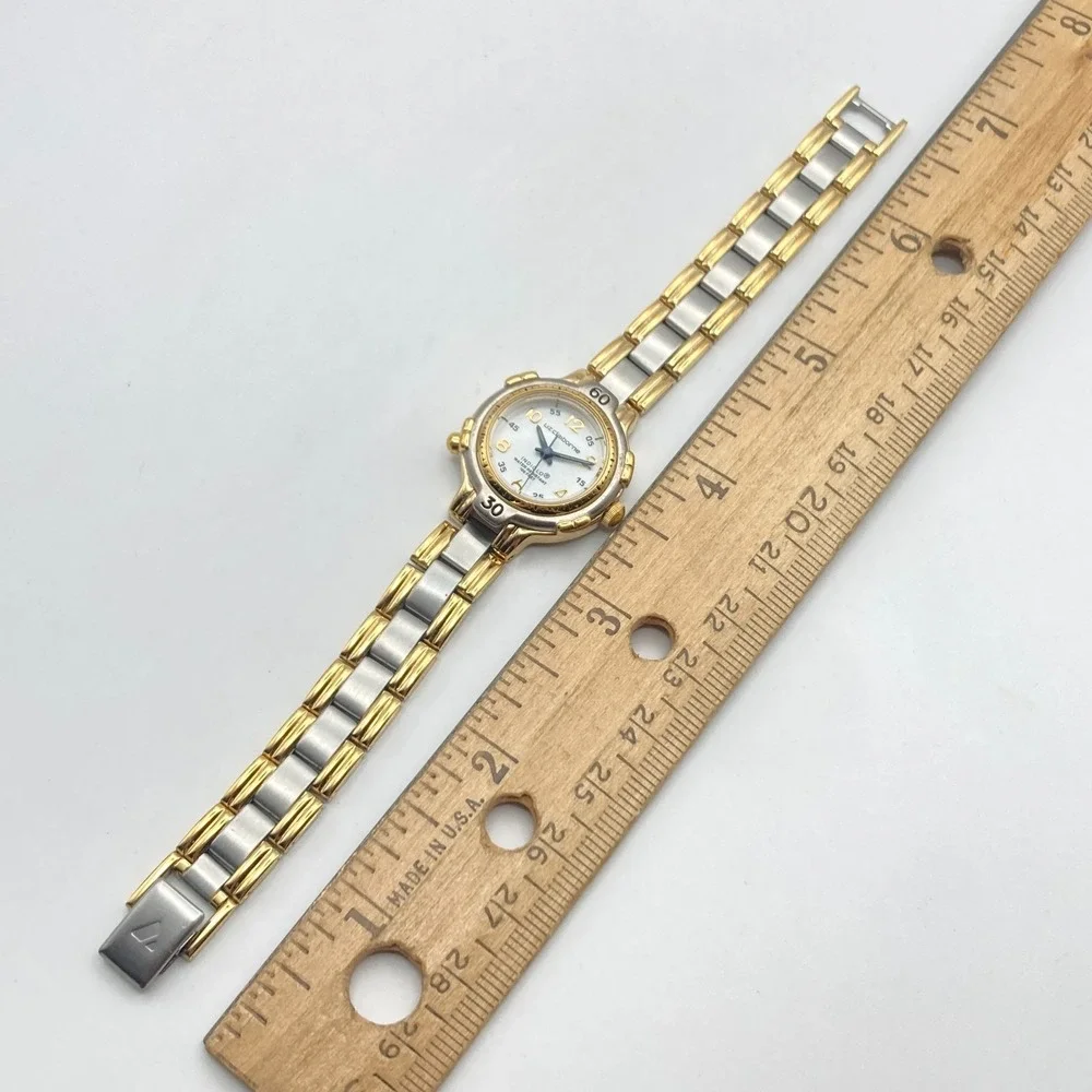 Vintage Liz Claiborne Womens Watch Indiglo Silver Gold Tone New Battery SMALL 6
